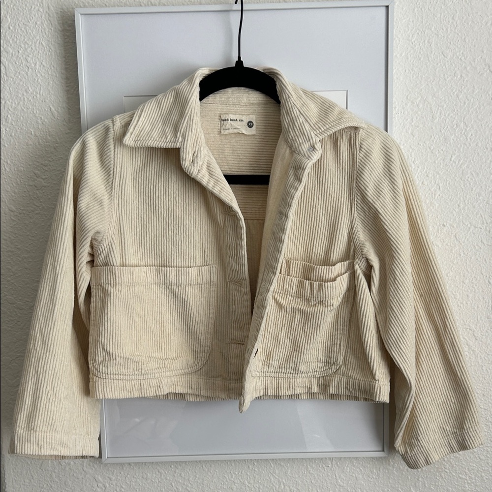 Back beat co. Cropped Cream Corduroy Jacket